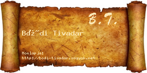 Bódi Tivadar névjegykártya