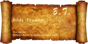 Bódi Tivadar névjegykártya