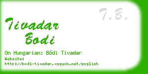 tivadar bodi business card