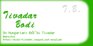 tivadar bodi business card